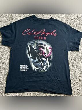 Marvel Black Venom Los Angeles Graphic T‑Shirt with Red Accents